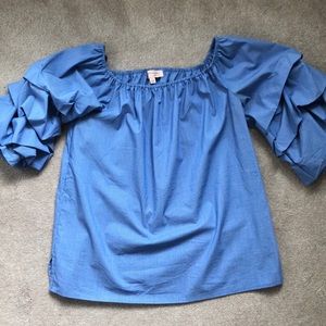 Sexy off the shoulder puffed sleeve blouse